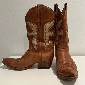 Frye Cowboy Boots. Color Tan. Size 9. Gently used.